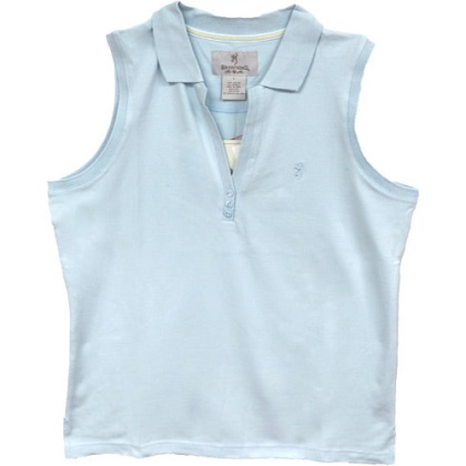 Bg Women\'s Sleeveless Polo - Medium Ice Blue<