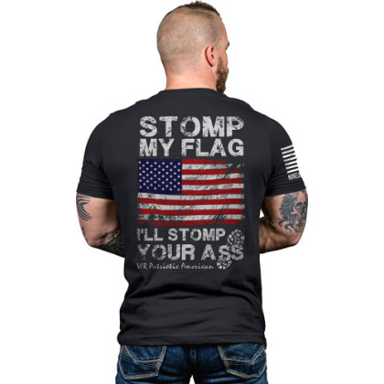 Nine Line Apparel Stomp My - Flag Men\'s T-shirt Black Med