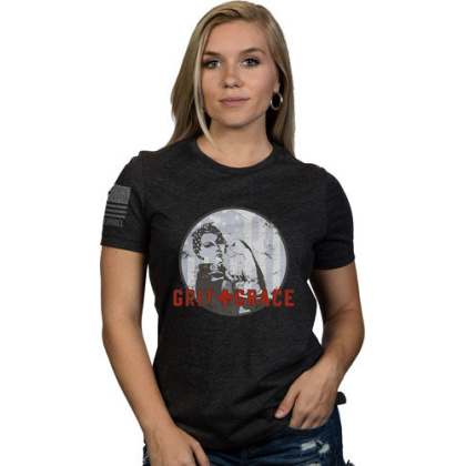 Nine Line Apparel Grit & Grace - Women\'s T-shirt Hthr Grey Xlrg