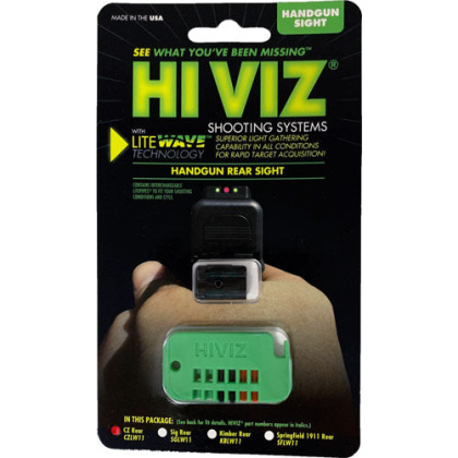 Hiviz Litewave Rear Sight For - Cz 75-85 3-litepipes
