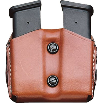 Desantis Double Mag Pouch Owb - Leather Single Stack 10-45 Tan